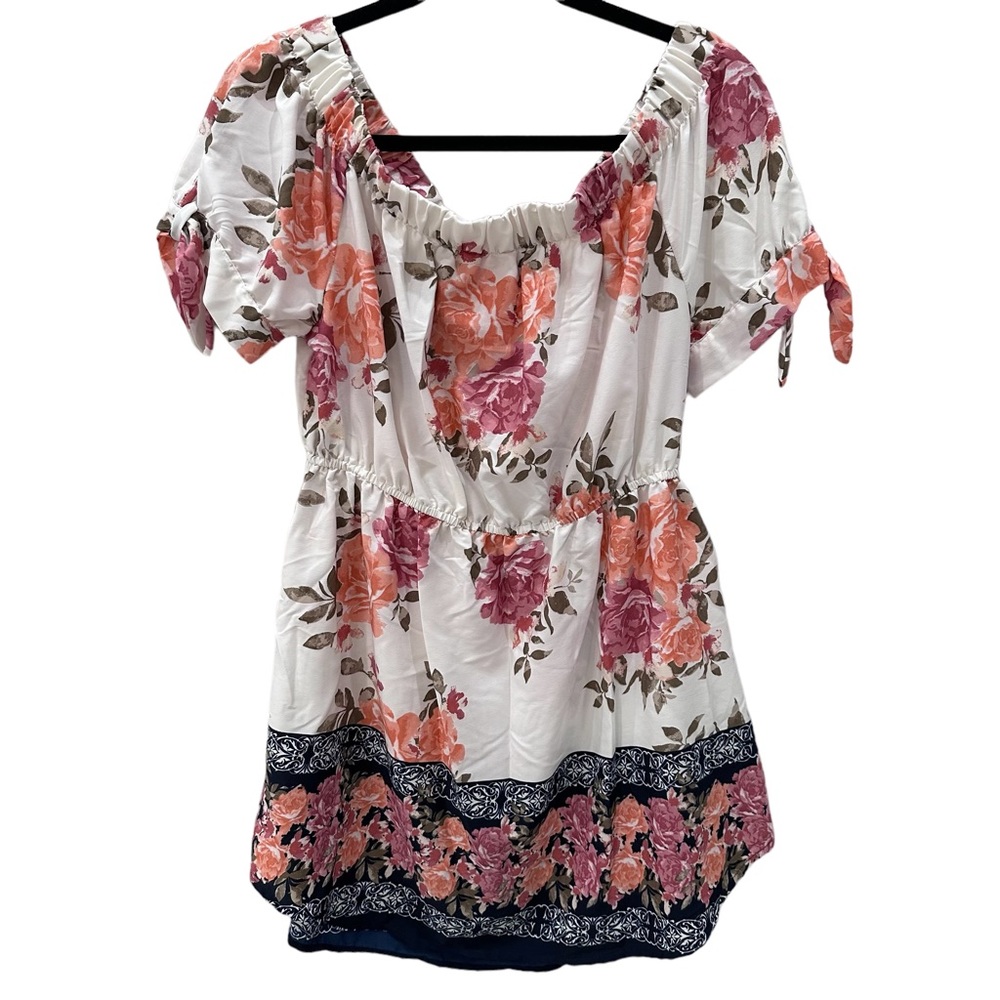 Hint of Blush - Off the Shoulder Floral Tunic or Dress size XL